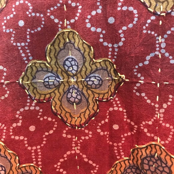 Red patterned and hand stitched jacket - Picture 4 of 8